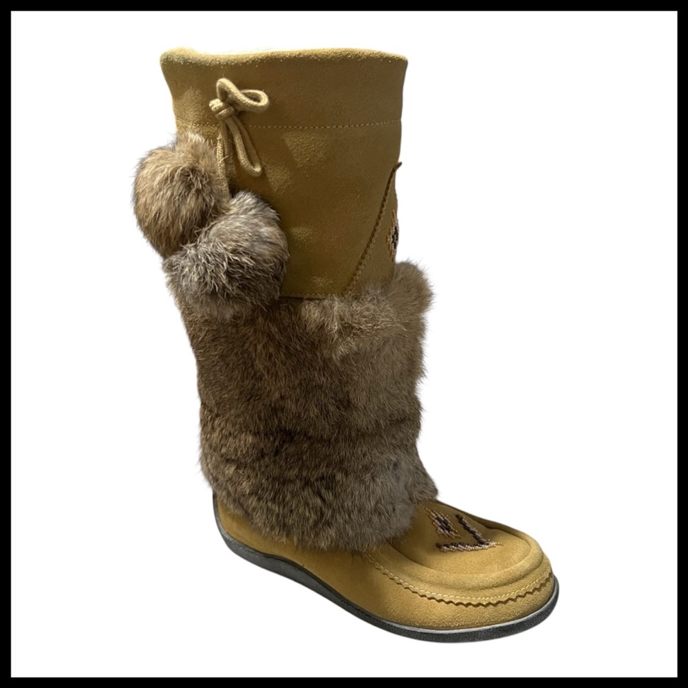MUKS Canadian Cowhide Suede & Rabbit Fur Mukluks